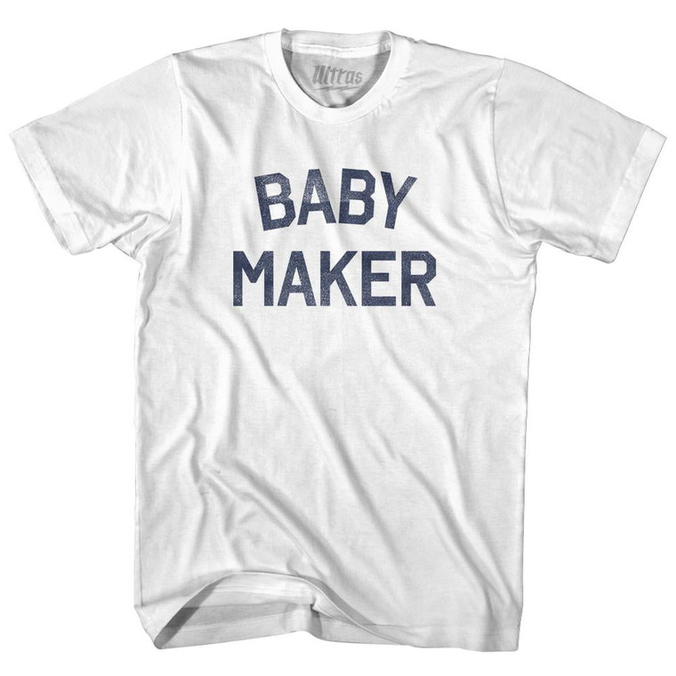 Baby Maker Womens Cotton Junior Cut T-Shirt-White