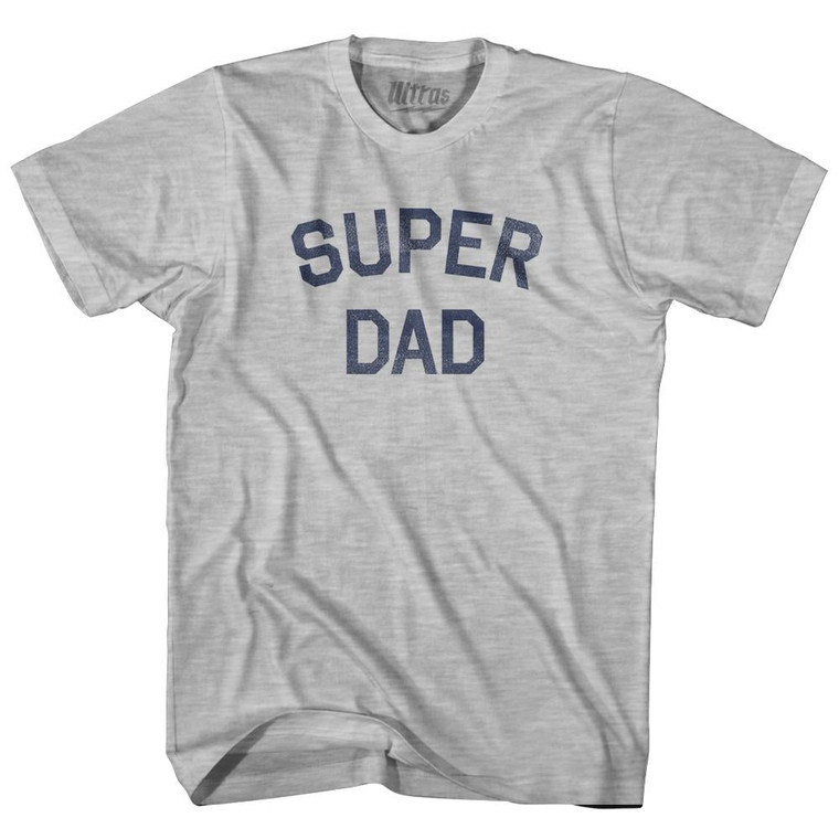 Super Dad Womens Cotton Junior Cut T-Shirt-Grey Heather