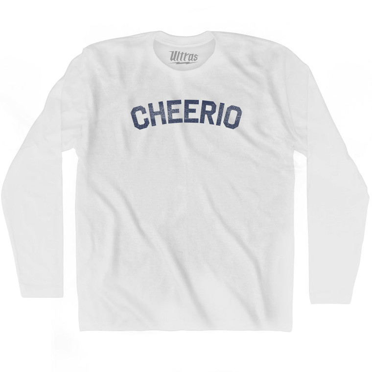 Cheerio Adult Cotton Long Sleeve T-shirt - White