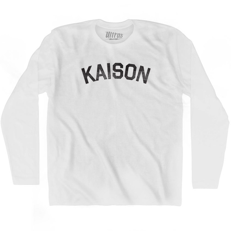 Kaison Adult Cotton Long Sleeve T-shirt-White