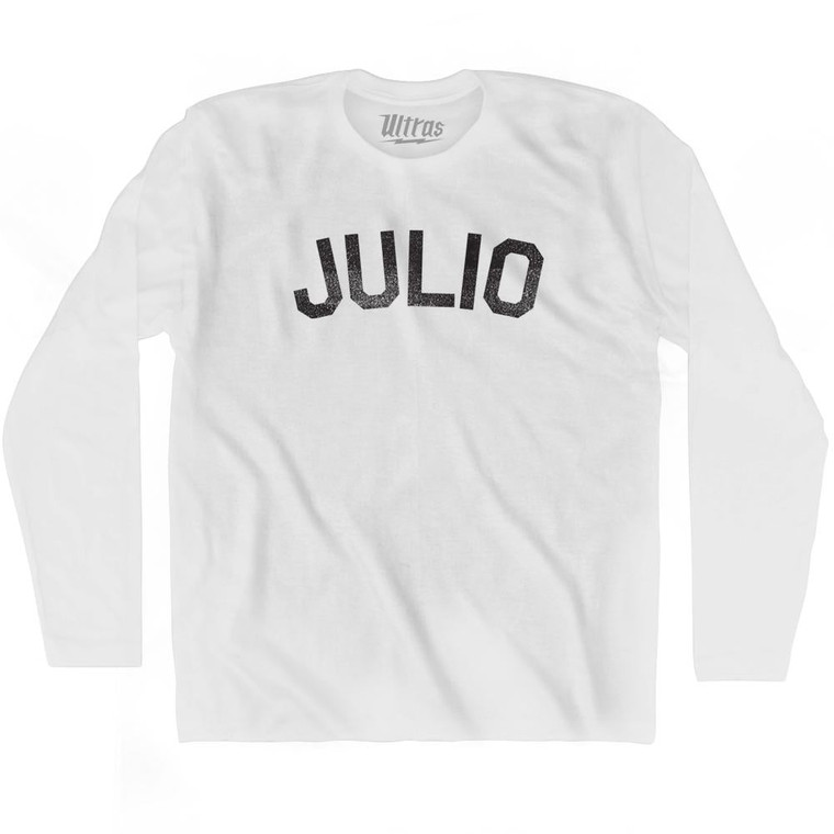 Julio Adult Cotton Long Sleeve T-shirt - White