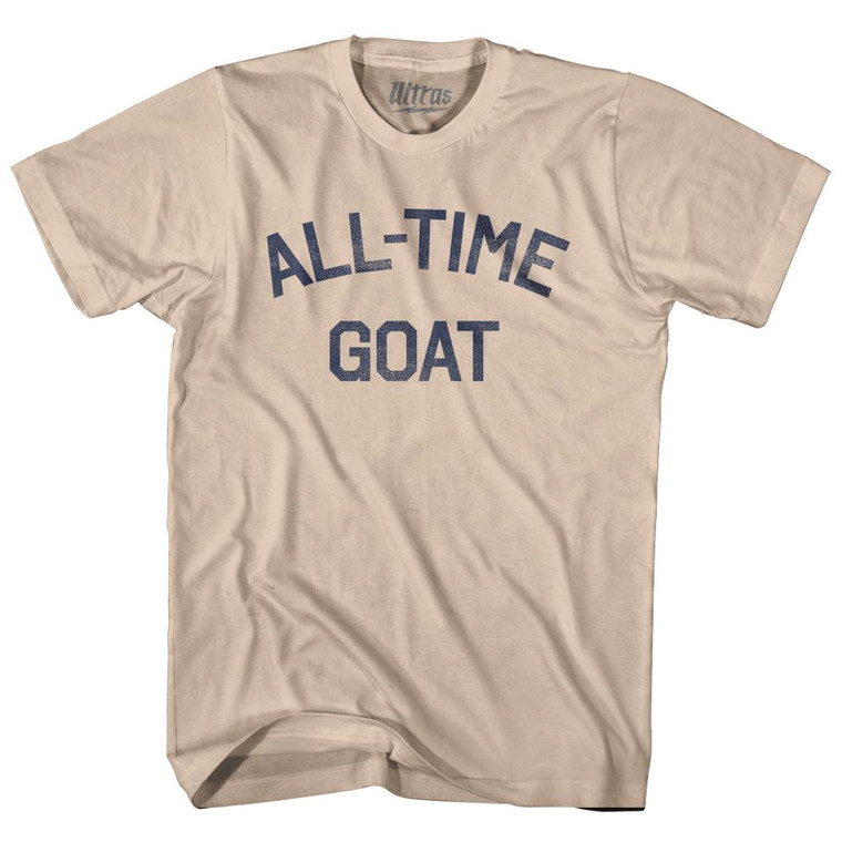 All Time G.O.A.T (GOAT) Adult Cotton T-shirt - Creme
