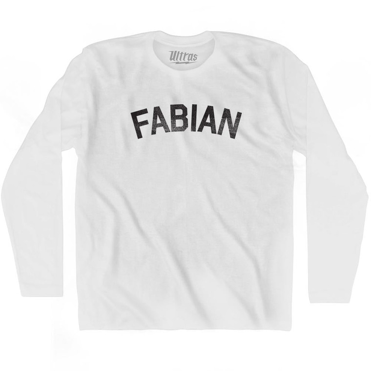 Fabian Adult Cotton Long Sleeve T-shirt - White