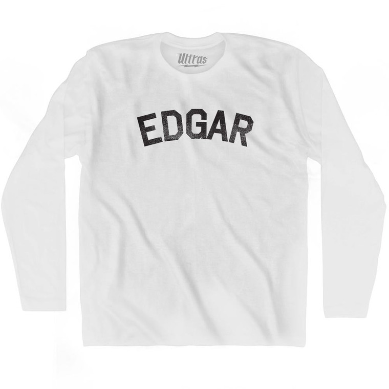 Edgar Adult Cotton Long Sleeve T-shirt - White