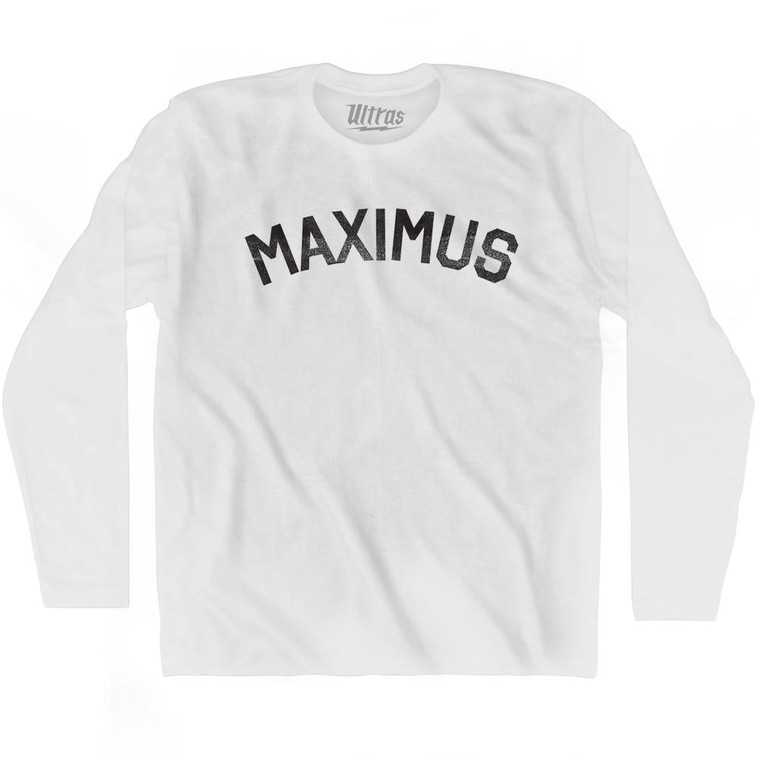 Maximus Adult Cotton Long Sleeve T-shirt - White