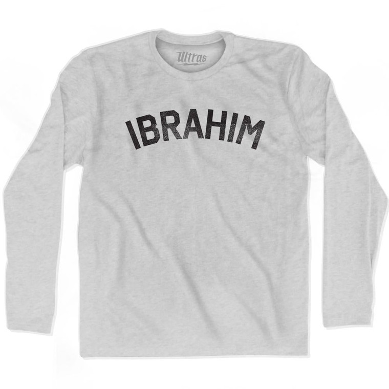 Ibrahim Adult Cotton Long Sleeve T-shirt - Grey Heather