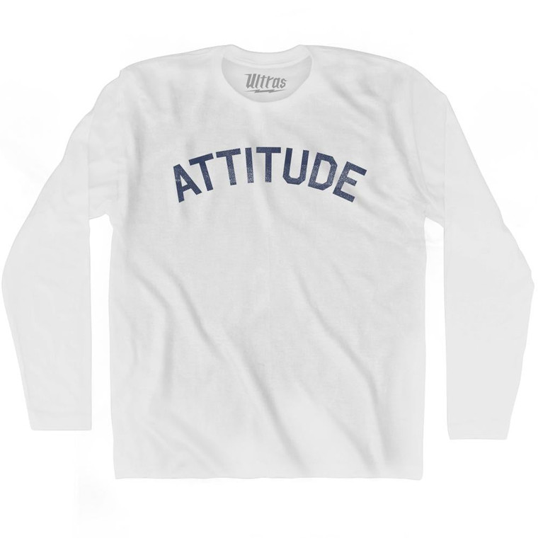 Attitude Adult Cotton Long Sleeve T-Shirt - White