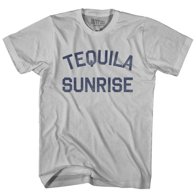 Tequila Sunrise Adult Cotton T-Shirt - Cool Grey