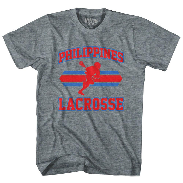 Philippines 90's Lacrosse Team Tri-Blend Adult T-shirt - Athletic Grey