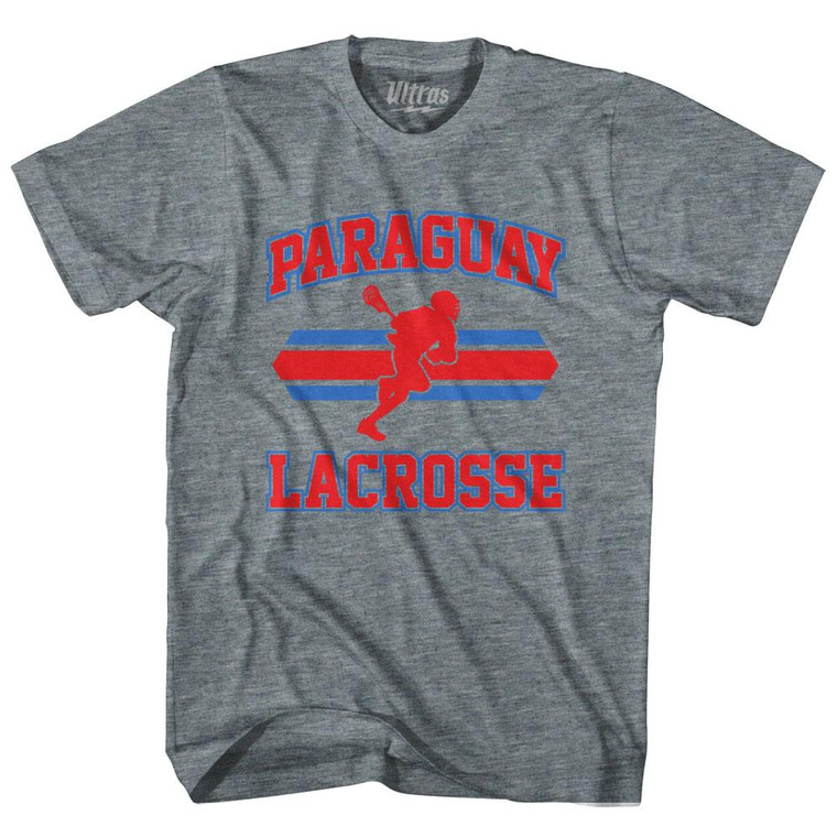 Paraguay 90's Lacrosse Team Tri-Blend Adult T-shirt - Athletic Grey