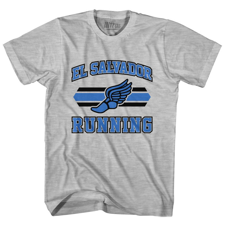 El Salvador 90's Running Team Cotton Youth T-shirt - Grey Heather