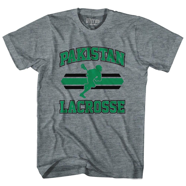 Pakistan 90's Lacrosse Team Tri-Blend Adult T-shirt - Athletic Grey