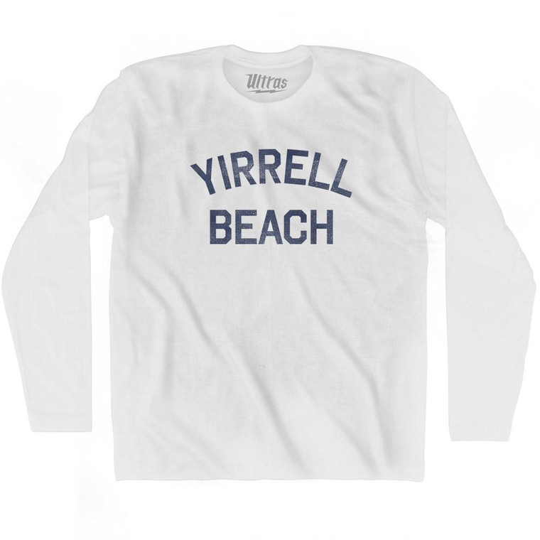 Massachusetts Yirrell Beach Adult Cotton Long Sleeve Vintage T-shirt - White
