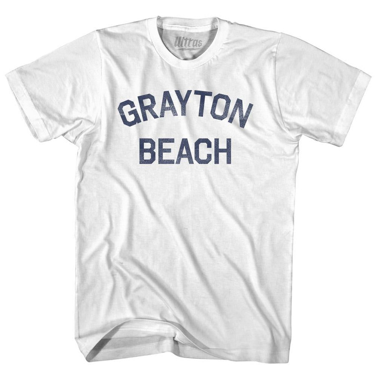 Florida Grayton Beach Womens Cotton Junior Cut Vintage T-shirt - White