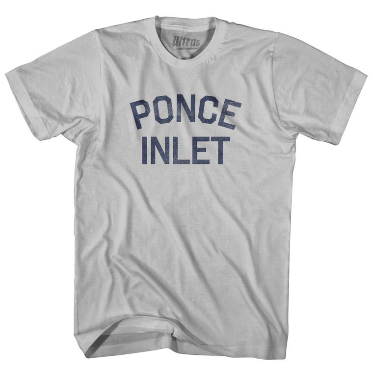 Florida Ponce Inlet Adult Cotton Vintage T-shirt-Cool Grey