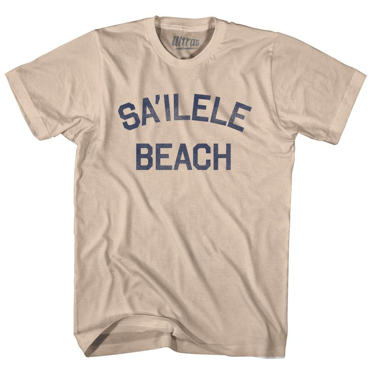 American Samoa Sa'ilele Beach Adult Cotton Vintage T-shirt - Creme