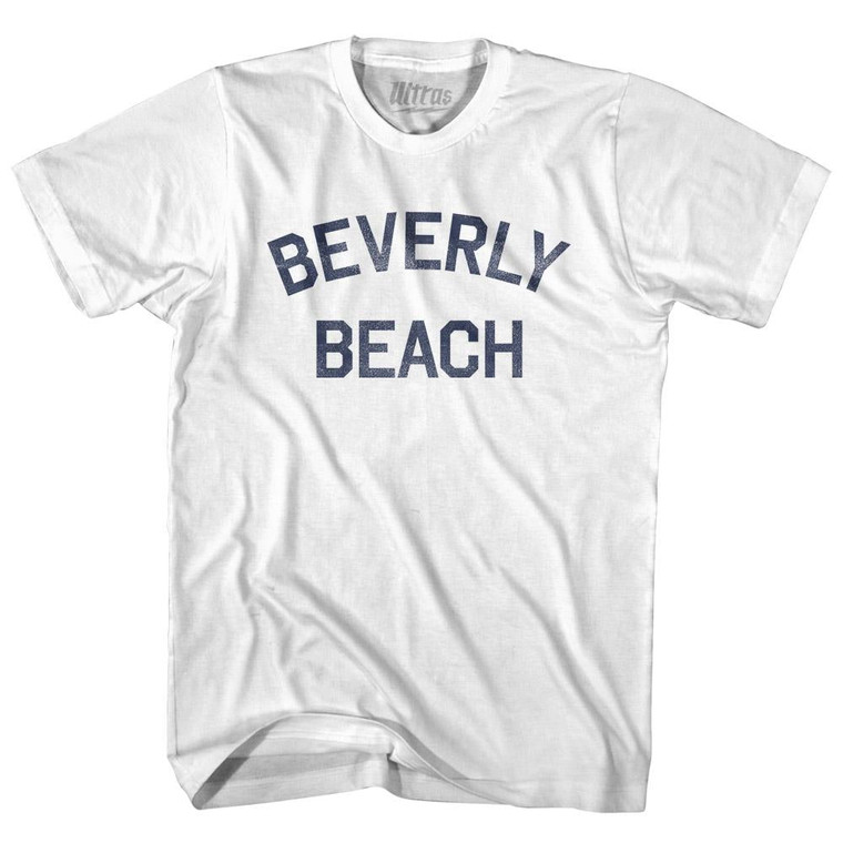 Florida Beverly Beach Womens Cotton Junior Cut Vintage T-shirt-White