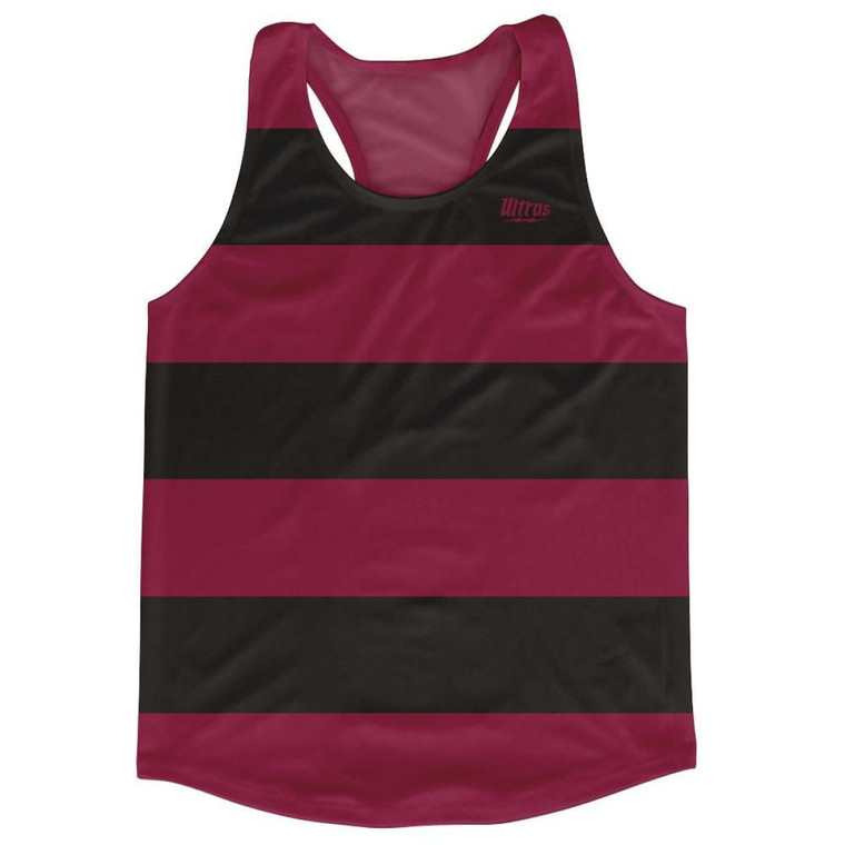 Maroon & Black Striped Running Tank Top Racerback Track and Cross Country Singlet Jersey Made In USA - Maroon & Black