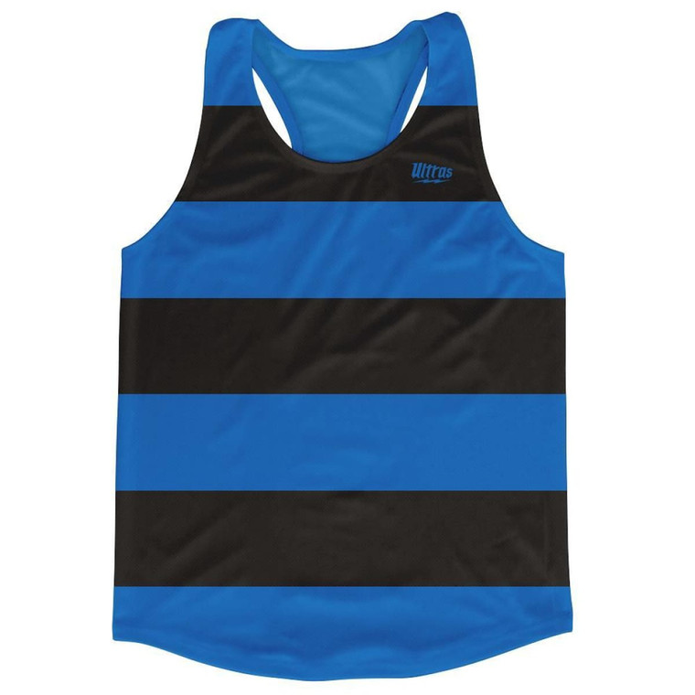 Royal & Black Striped Running Tank Top Racerback Track and Cross Country Singlet Jersey Made In USA-Royal & Black