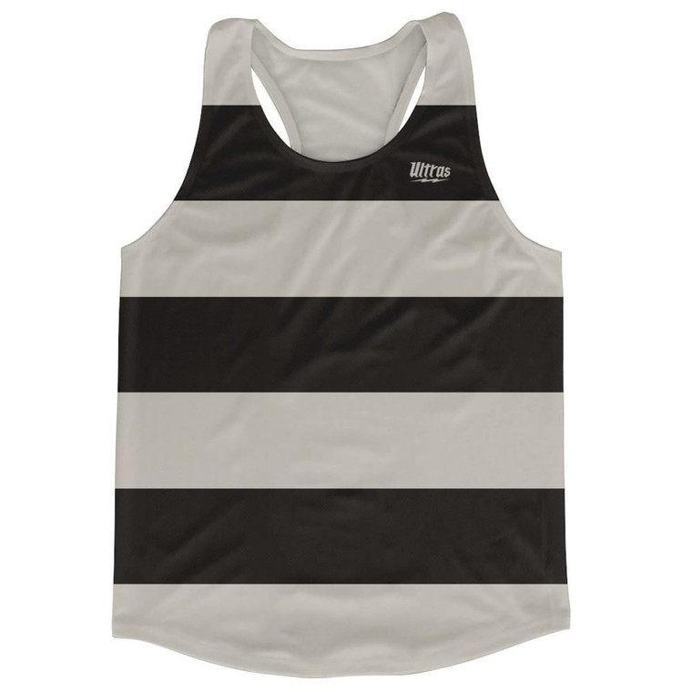 Cool Grey & Black Striped Running Tank Top Racerback Track and Cross Country Singlet Jersey Made In USA - Cool Grey & Black