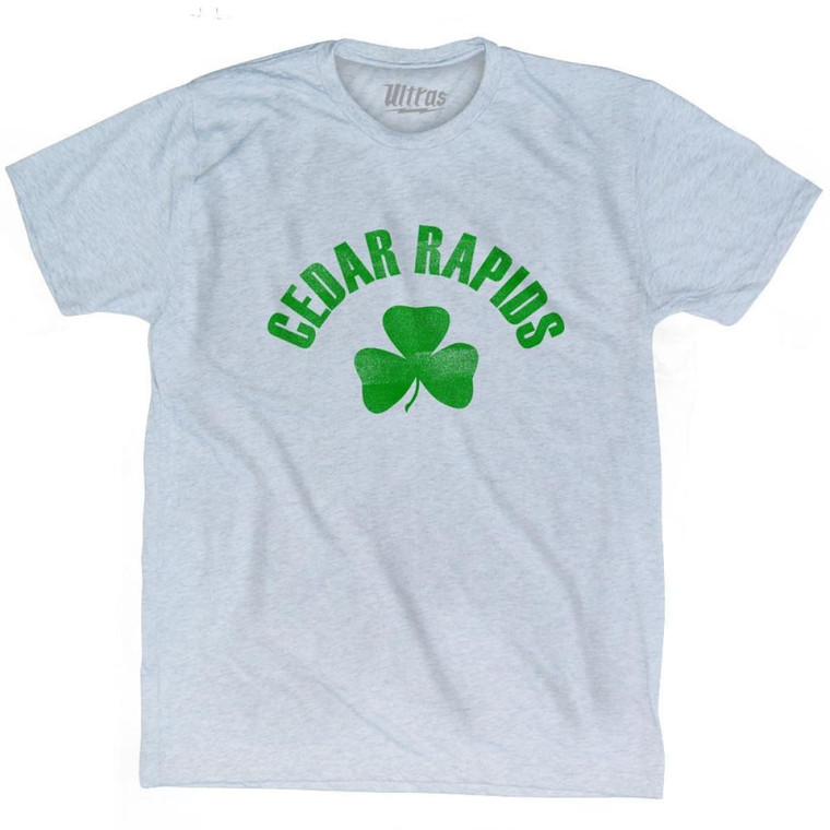 Cedar Rapids Shamrock Tri-Blend T-shirt - Athletic White