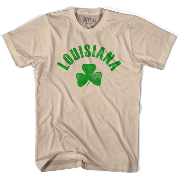 Louisiana State Shamrock Cotton T-shirt-Creme