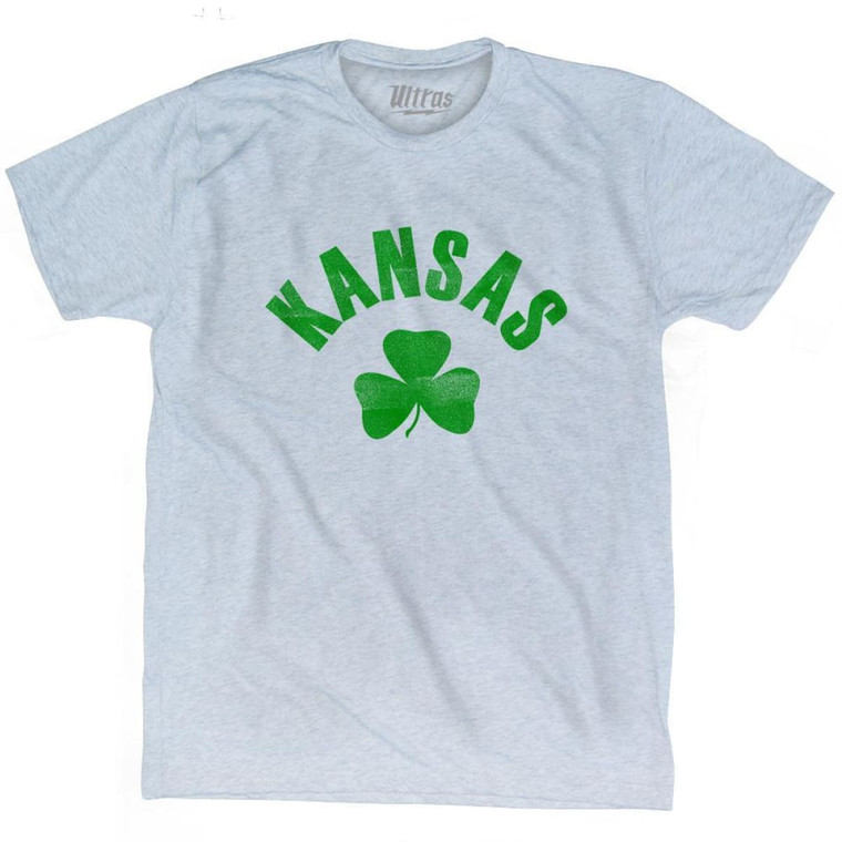 Kansas State Shamrock Tri-Blend T-shirt - Athletic White