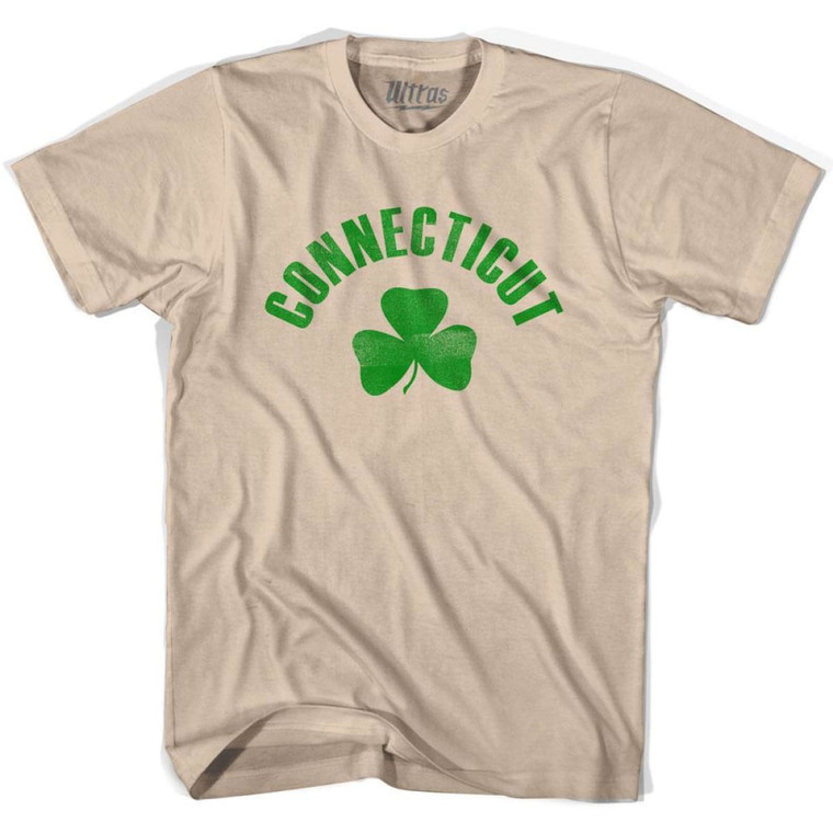 Connecticut State Shamrock Cotton T-shirt - Creme