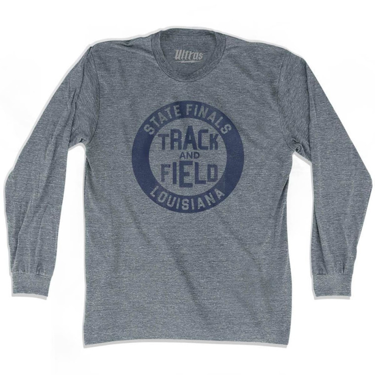 Louisiana State Finals Track and Field Adult Tri-Blend Long Sleeve T-shirt - Athletic Grey