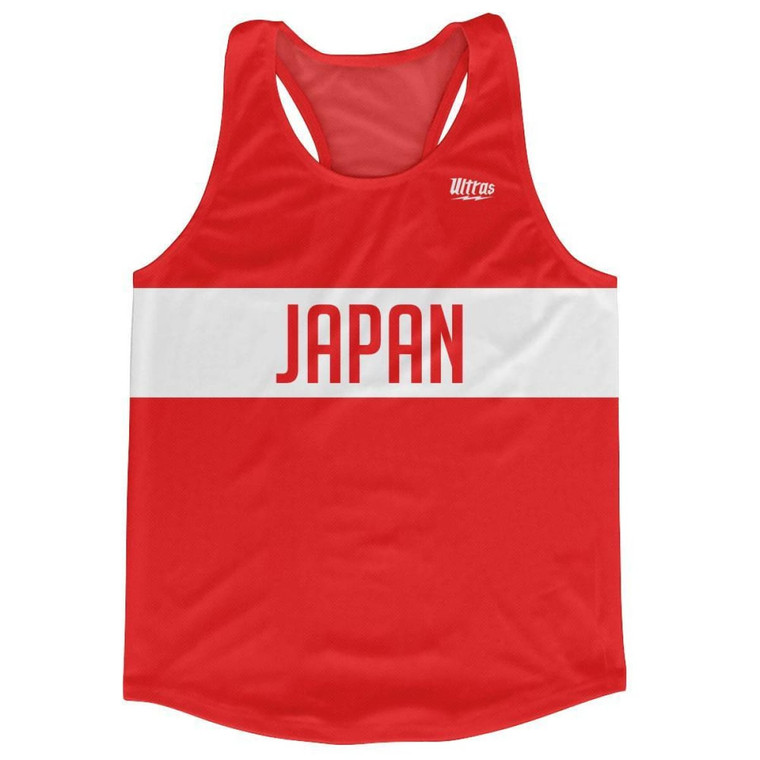 Japan Country Finish Line Running Tank Top Racerback Track and Cross Country Singlet Jersey Made In USA - Red White
