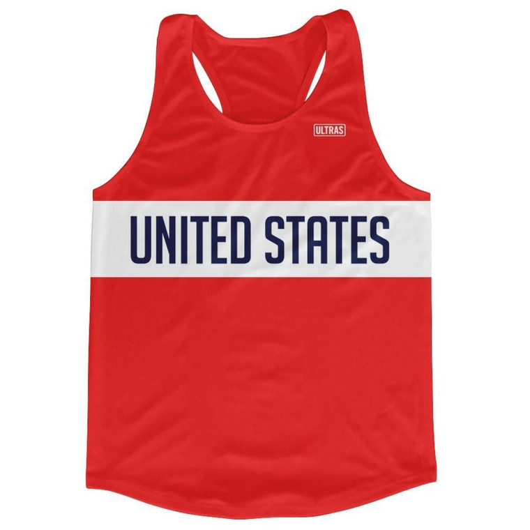 United States Running Tank Top Racerback Track and Cross Country Singlet Jersey Made In USA - Red