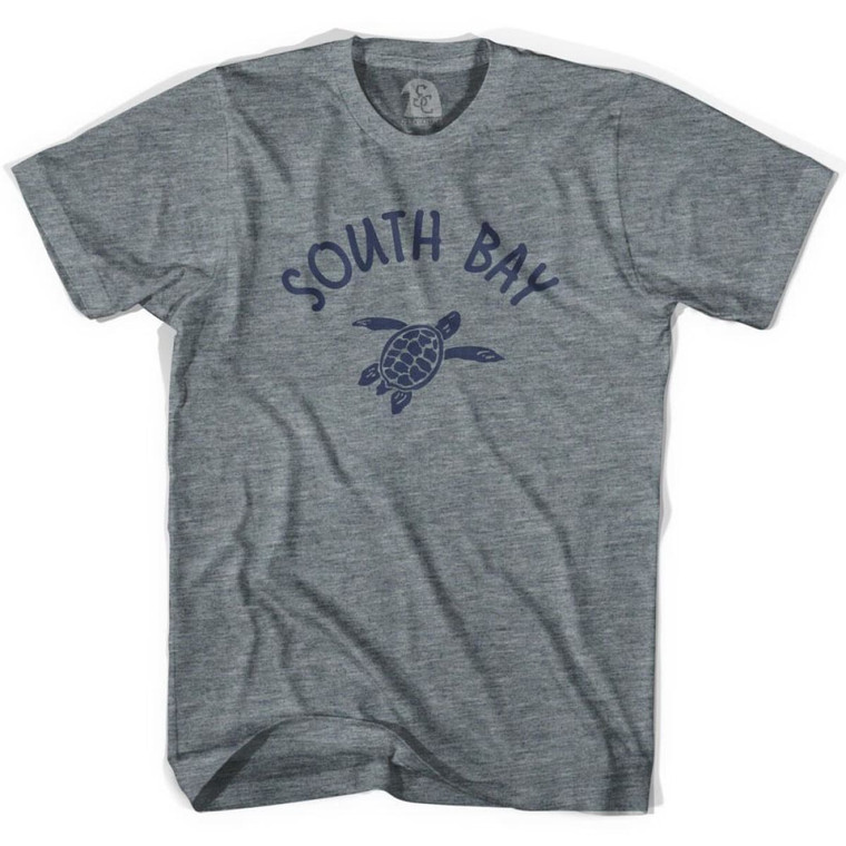 South Bay Beach Sea Turtle Womens Tri-Blend T-shirt - Athletic Grey