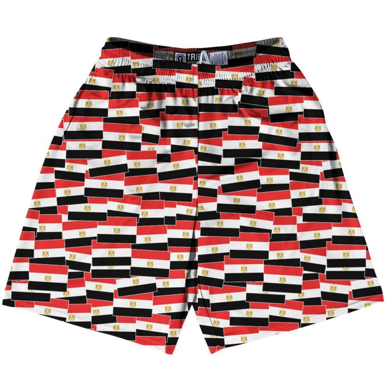 Tribe Egypt Party Flags Lacrosse Shorts Made in USA - Black Red