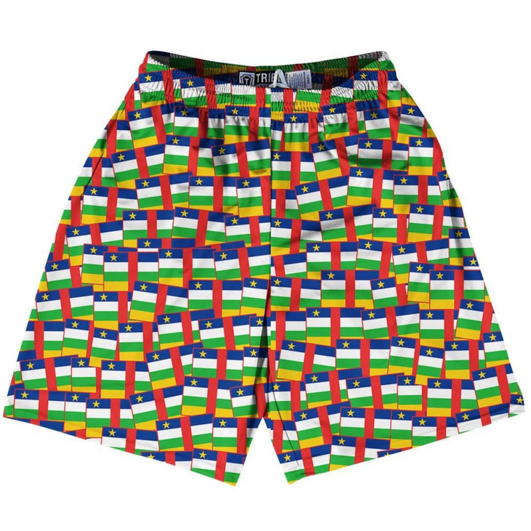 Tribe Central African Republic Party Flags Lacrosse Shorts Made in USA - Multi