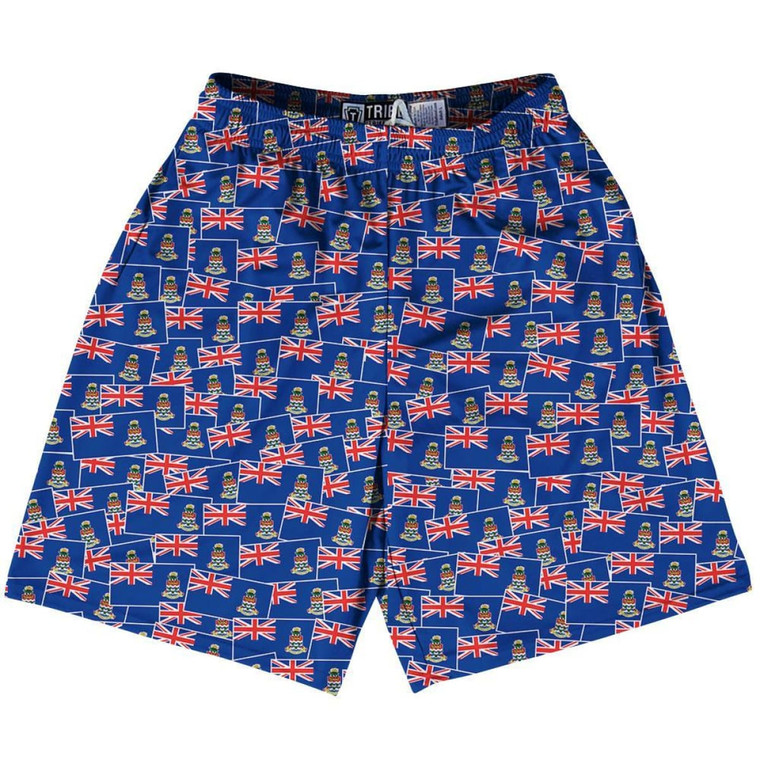 Tribe Cayman Islands Party Flags Lacrosse Shorts Made in USA - Blue