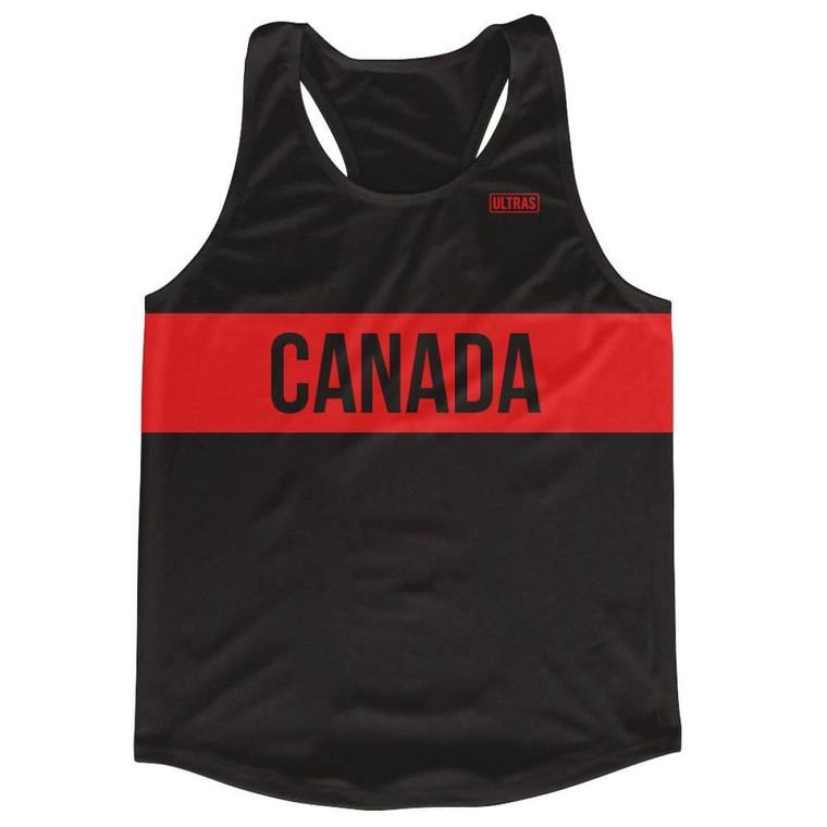 Canada Running Tank Top Racerback Track and Cross Country Singlet Jersey Made In USA - Black
