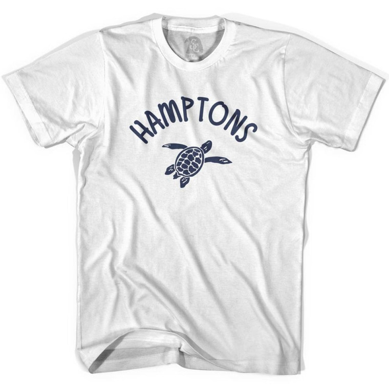 Hamptons Beach Sea Turtle Youth Cotton T-shirt-White