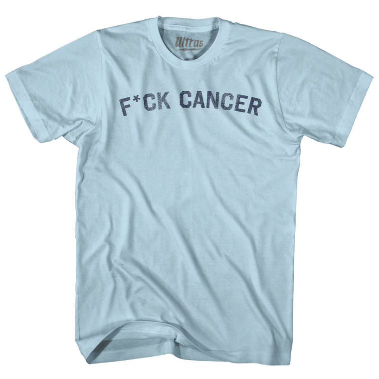 F*uck Cancer Adult Cotton T-shirt - Light Blue