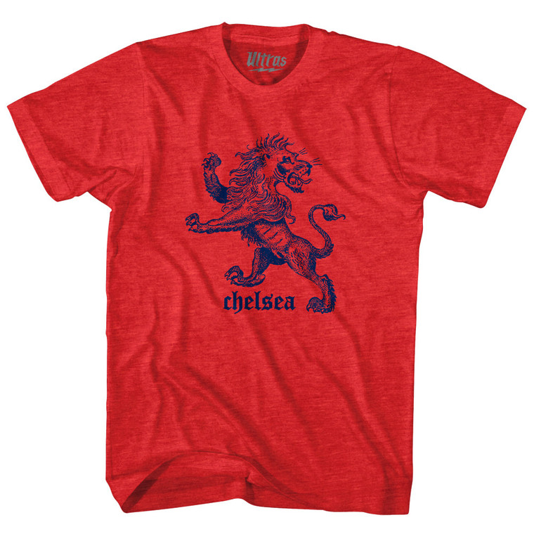 Chelsea Lion Adult Tri-Blend T-shirt - Athletic Red