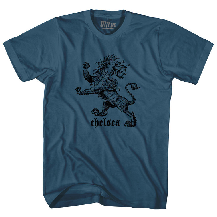 Chelsea Lion Adult Cotton T-shirt - Lake Blue