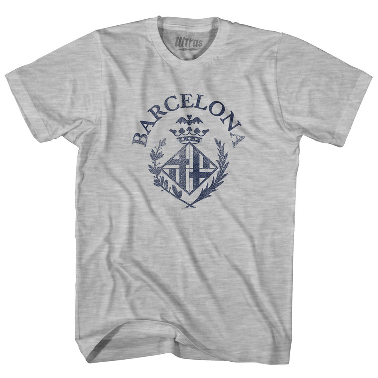 Barcelona Vintage Soccer City Crest Youth Cotton T-shirt - Grey Heather