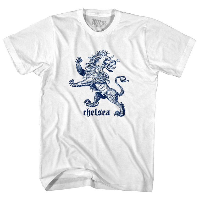 Chelsea Lion Adult Cotton T-shirt - White