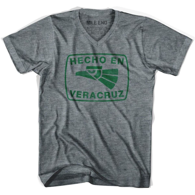 Hecho En Veracruz V-neck Vintage T-shirt - Athletic Grey