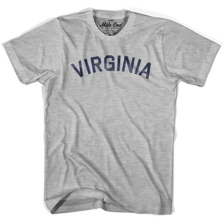 VIRGINIA UNION VINTAGE Heather Grey YOUTH-SMALL Cotton T-SHIRT Final Sale z3