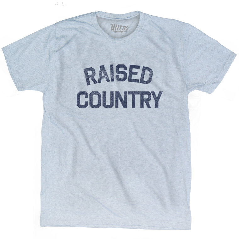 Raised Country Adult Tri-Blend T-shirt - Athletic White