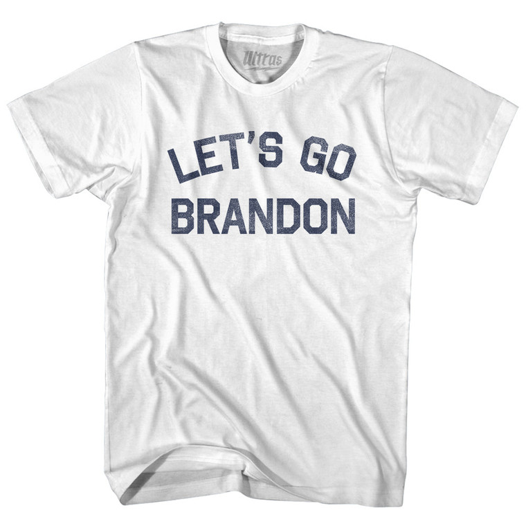 LETS GO BRANDON White YOUTH-X-SMALL COTTON T-SHIRT Final Sale z55