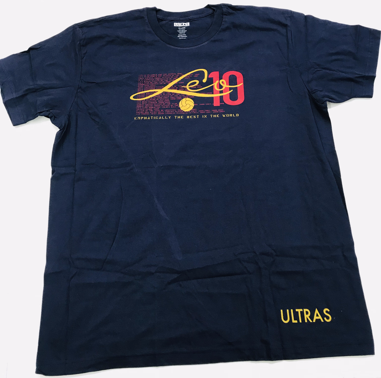 Leo 10 Best in the world - Navy Adult 2x-large T-shirt- Final Sale Z4