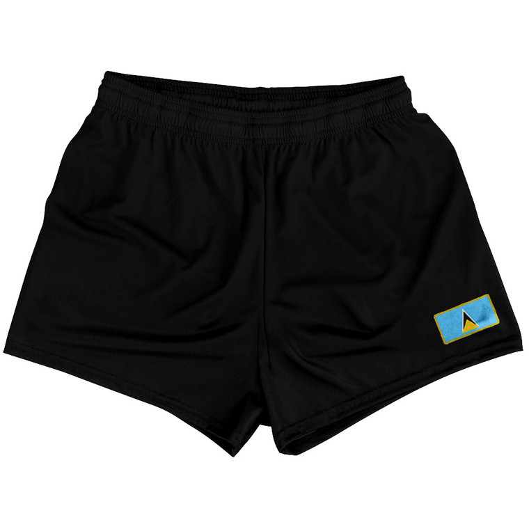 ADULT-X-LARGE SAINT LUCIA COUNTRY HERITAGE FLAG WOMENS & GIRLS SPORT SHORTS END MADE IN USA Final Sale zt41