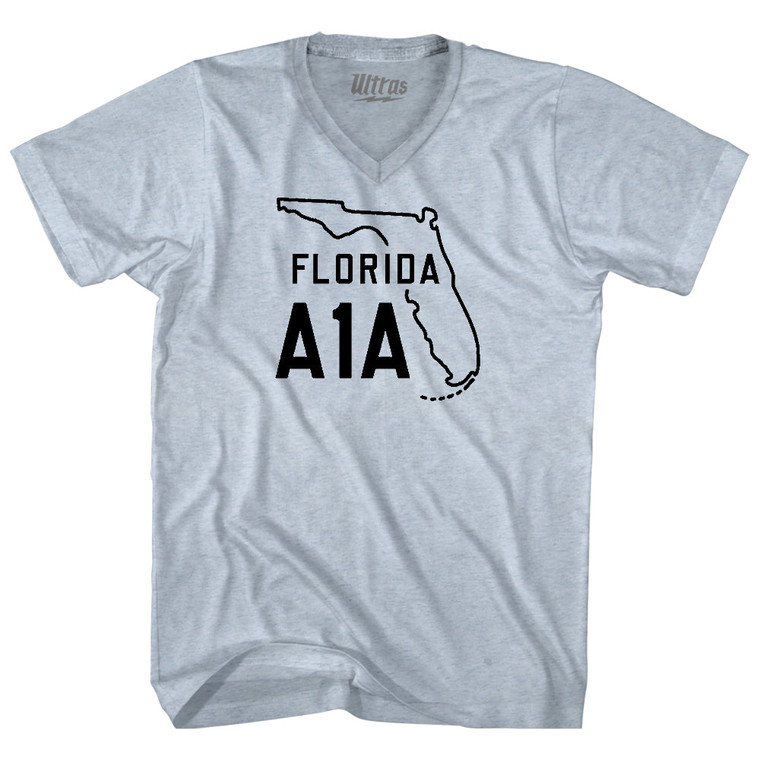 Florida A1A Adult Tri-Blend V-neck T-shirt - Athletic White