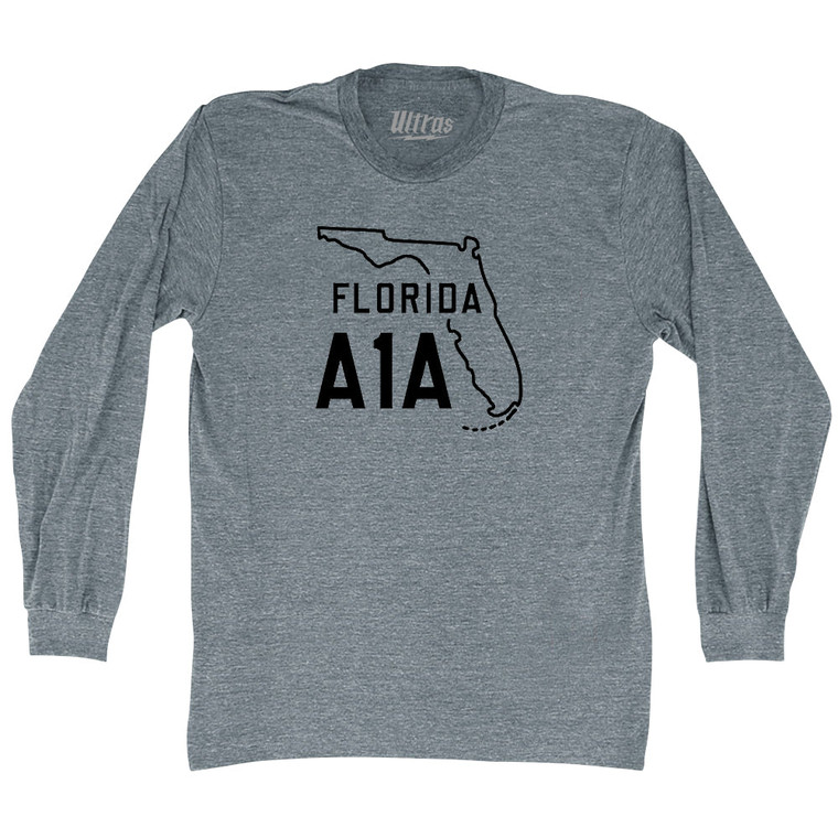 Florida A1A Adult Tri-Blend Long Sleeve T-shirt - Athletic Grey